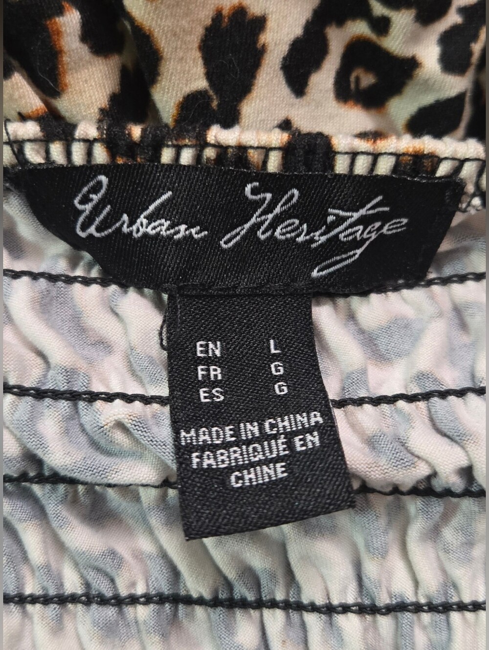 Urban Heritage Leopard Print Wide Leg Jumpsuit Tie Strap Size Large - Picture 10 of 10